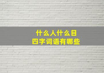 什么人什么目四字词语有哪些