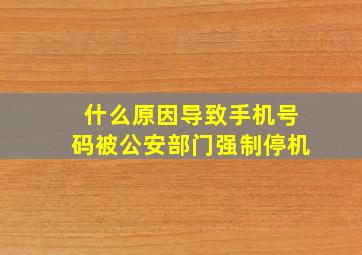 什么原因导致手机号码被公安部门强制停机