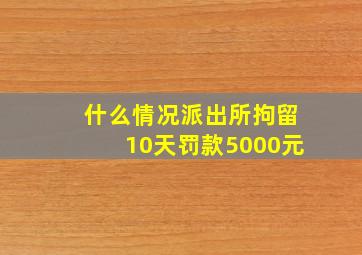 什么情况派出所拘留10天罚款5000元