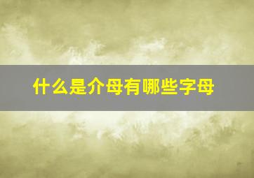 什么是介母有哪些字母