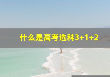 什么是高考选科3+1+2