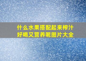 什么水果搭配起来榨汁好喝又营养呢图片大全