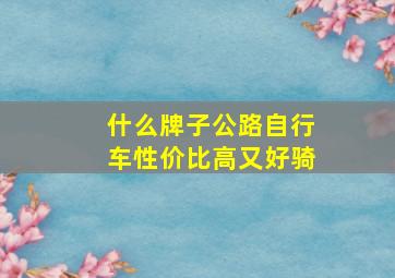 什么牌子公路自行车性价比高又好骑