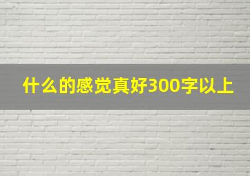 什么的感觉真好300字以上