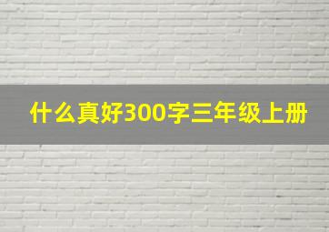 什么真好300字三年级上册