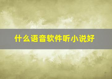 什么语音软件听小说好