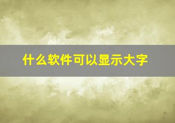 什么软件可以显示大字