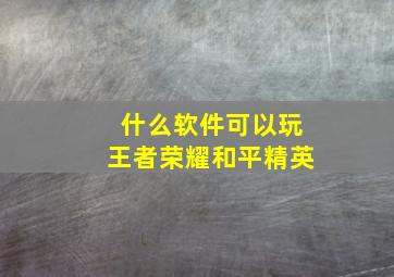 什么软件可以玩王者荣耀和平精英