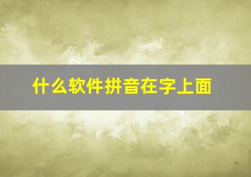 什么软件拼音在字上面