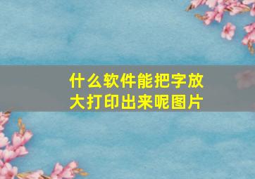 什么软件能把字放大打印出来呢图片