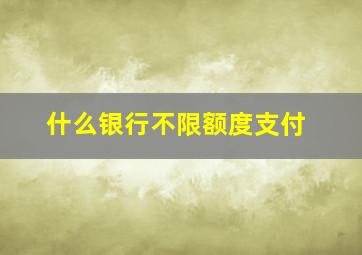 什么银行不限额度支付