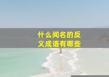 什么闻名的反义成语有哪些