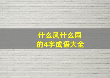 什么风什么雨的4字成语大全