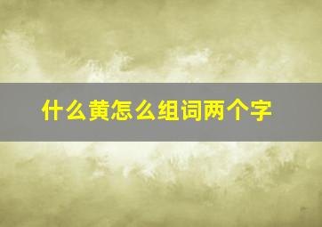 什么黄怎么组词两个字