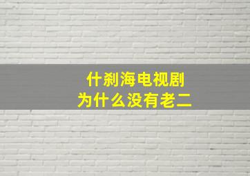 什刹海电视剧为什么没有老二