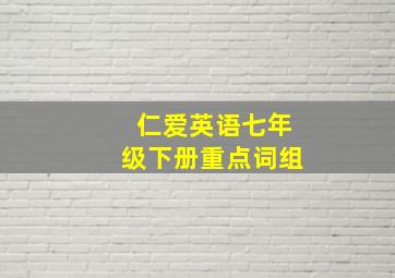 仁爱英语七年级下册重点词组