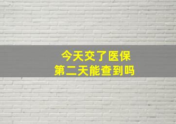 今天交了医保第二天能查到吗