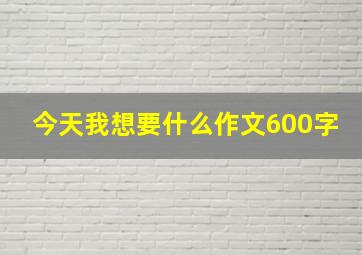 今天我想要什么作文600字