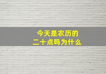 今天是农历的二十点吗为什么