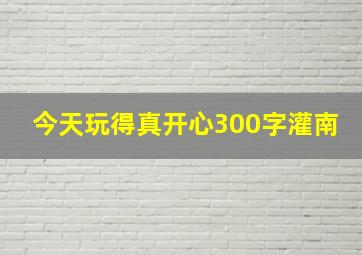 今天玩得真开心300字灌南