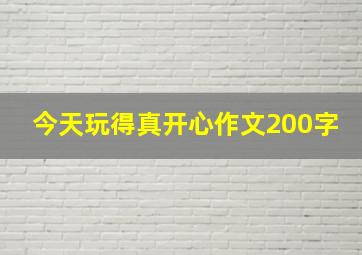 今天玩得真开心作文200字