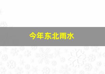 今年东北雨水