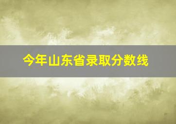 今年山东省录取分数线