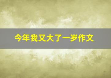 今年我又大了一岁作文