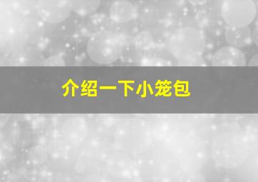 介绍一下小笼包