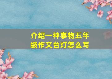 介绍一种事物五年级作文台灯怎么写