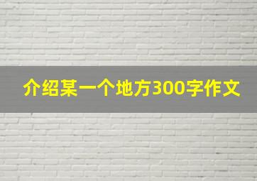 介绍某一个地方300字作文