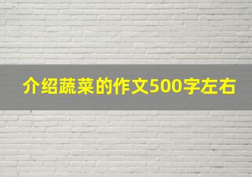 介绍蔬菜的作文500字左右