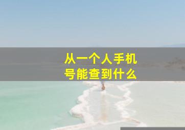 从一个人手机号能查到什么