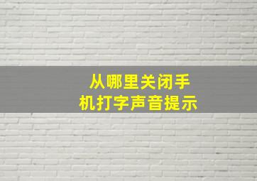 从哪里关闭手机打字声音提示