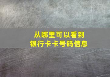 从哪里可以看到银行卡卡号码信息