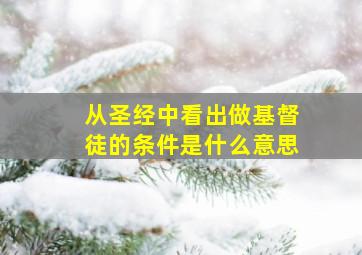 从圣经中看出做基督徒的条件是什么意思