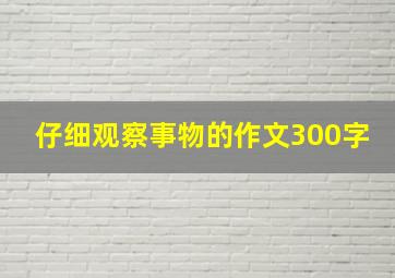 仔细观察事物的作文300字