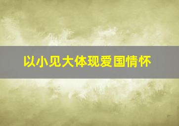 以小见大体现爱国情怀