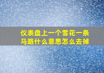 仪表盘上一个雪花一条马路什么意思怎么去掉