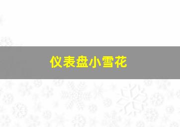 仪表盘小雪花