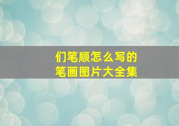 们笔顺怎么写的笔画图片大全集