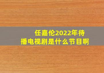 任嘉伦2022年待播电视剧是什么节目啊