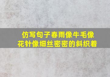 仿写句子春雨像牛毛像花针像细丝密密的斜织着