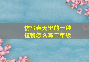 仿写春天里的一种植物怎么写三年级