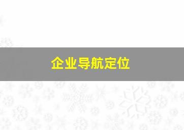 企业导航定位