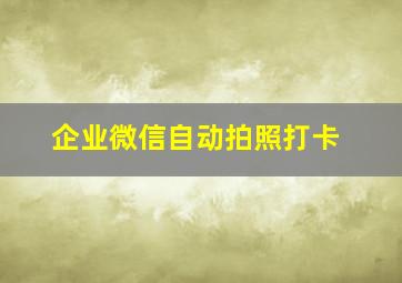 企业微信自动拍照打卡