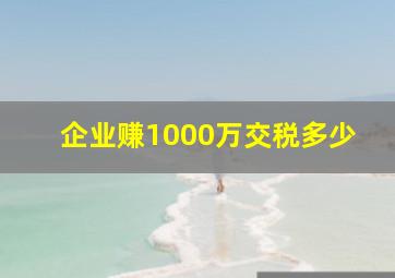 企业赚1000万交税多少