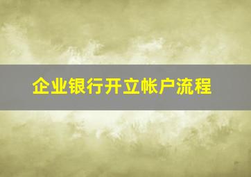 企业银行开立帐户流程