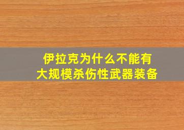 伊拉克为什么不能有大规模杀伤性武器装备