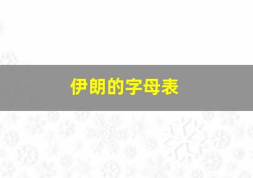 伊朗的字母表